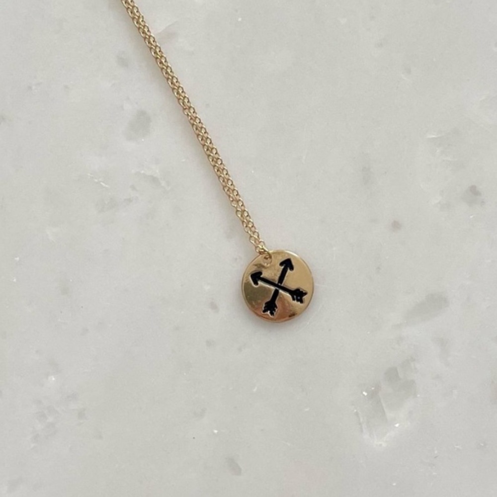 Gold Double Arrow Necklace